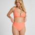 Wysokie Modelujące Majtki Bikini Luxe, Pomarańczowy