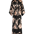 Satynowe kimono Bloom, Czarny