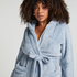 Fleece Bathrobe Short, Niebieski
