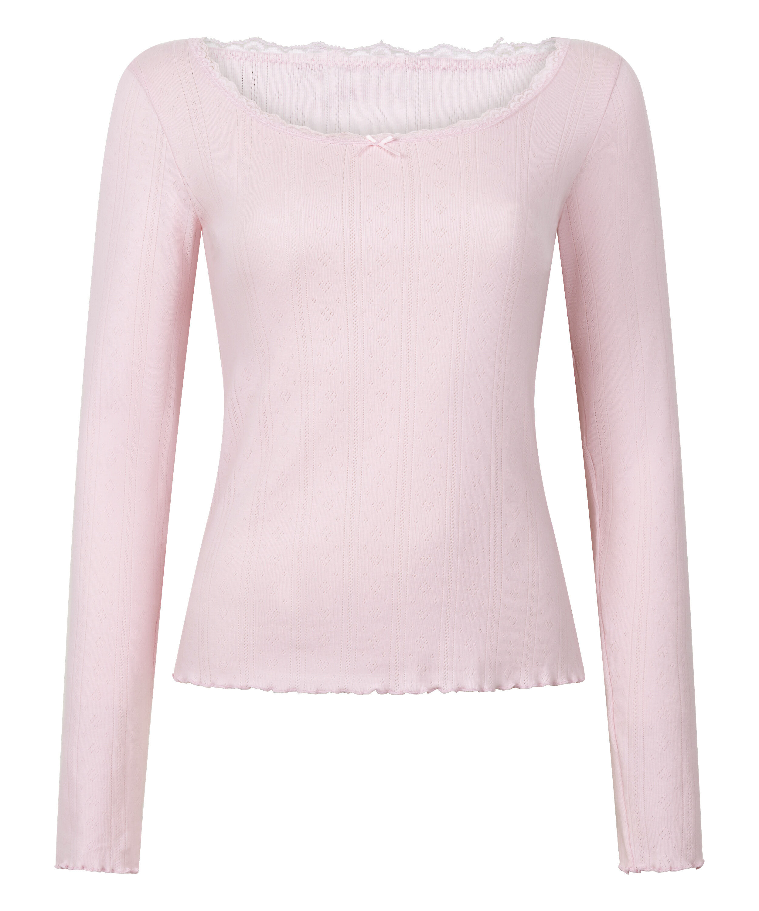 Top od piżamy Pointelle, R&oacute;żowy