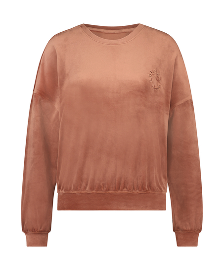 Welurowy top, R&oacute;żowy