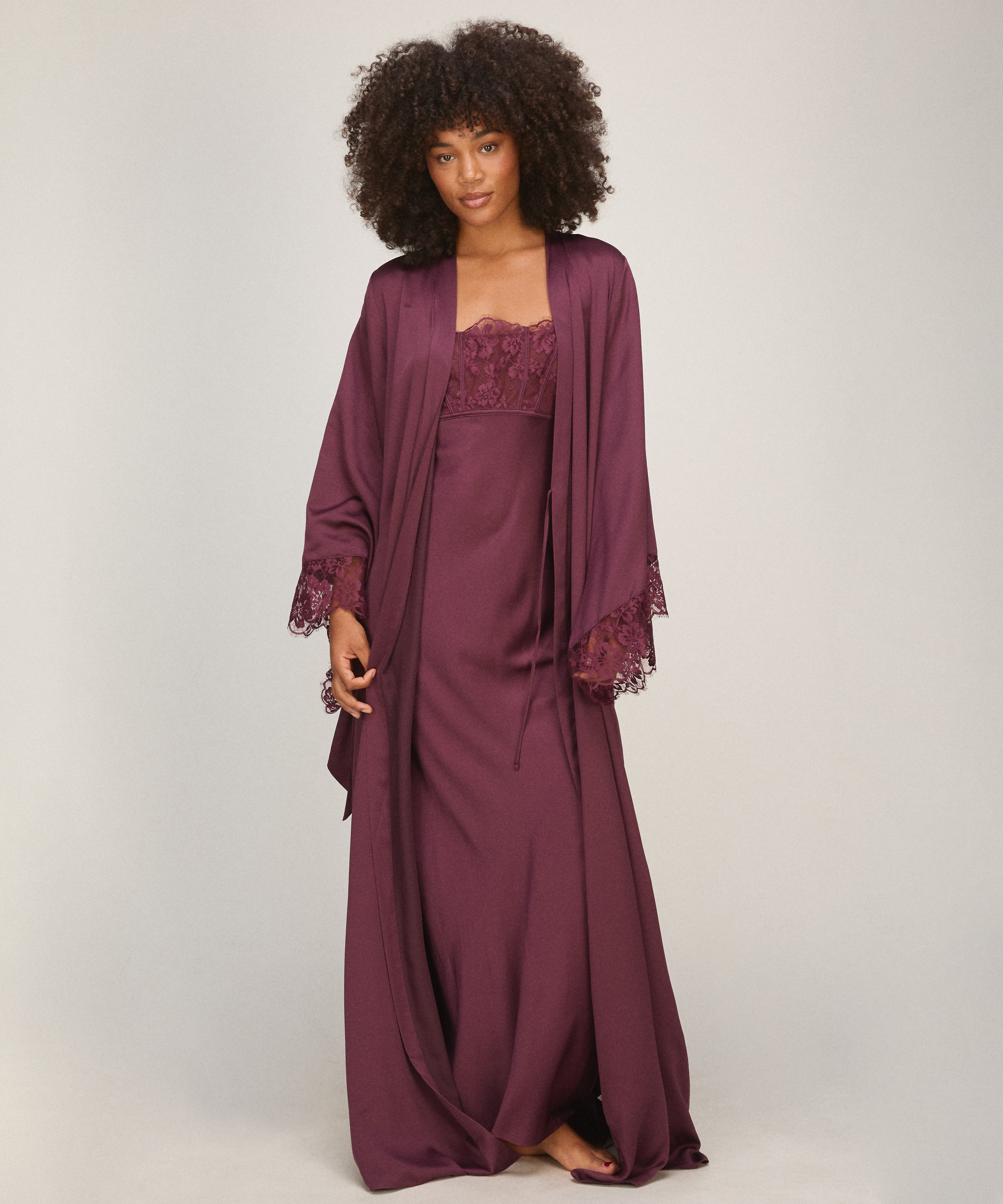 Długie Kimono Lana, Fioletowy, main