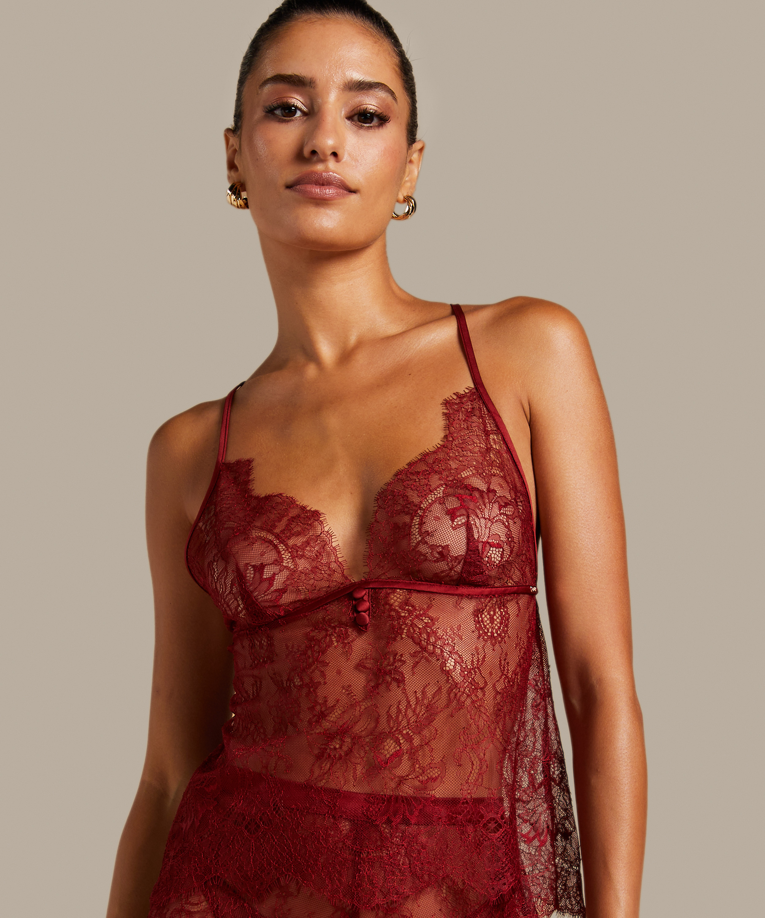 Cami Lace Delphine, Czerwony, main
