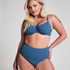 Usztywniany top bikini z fiszbinami Scallop, Niebieski