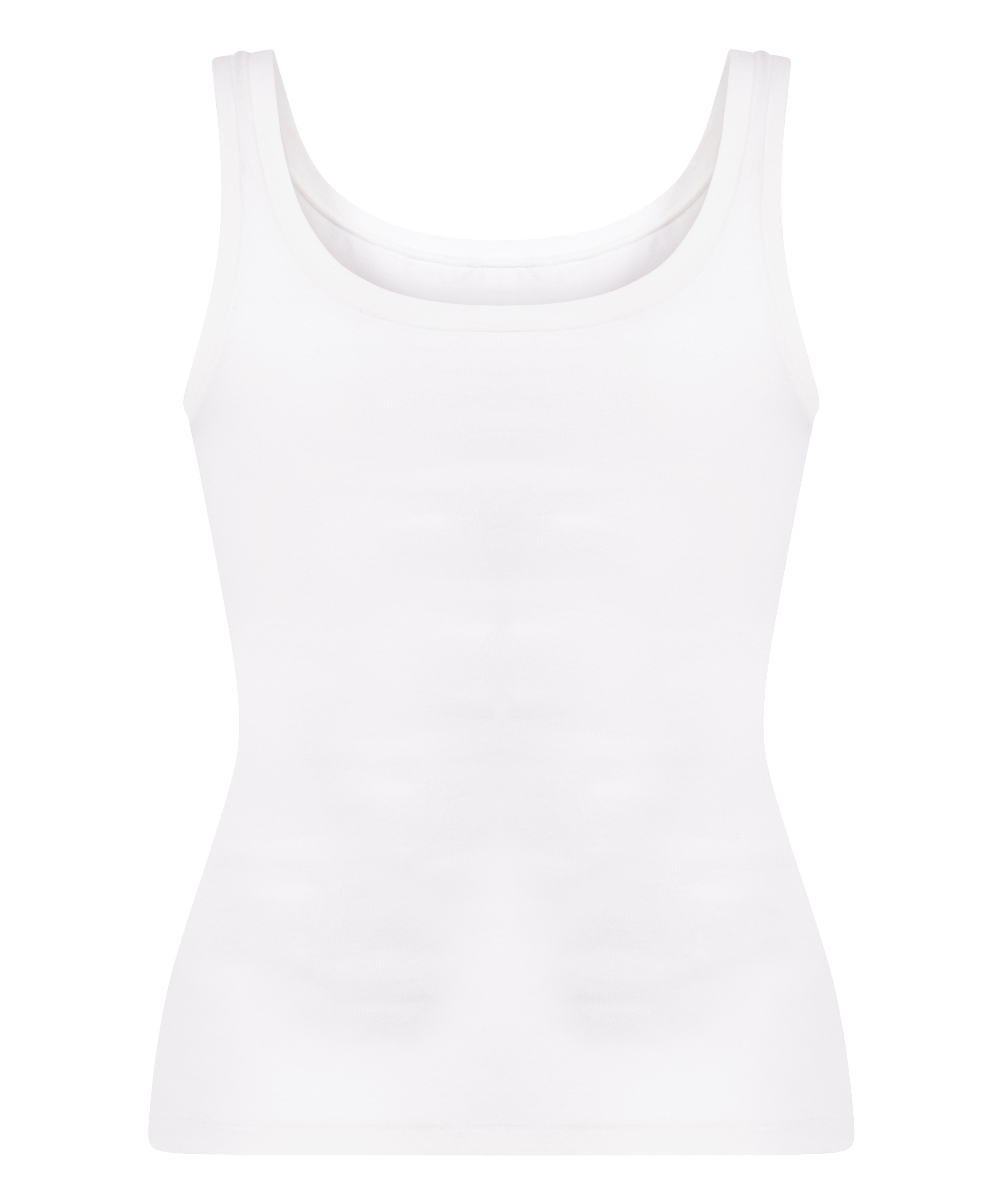 Singlet top z miękkiej bawełny, Biały, main