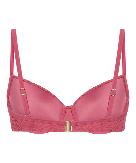 Usztywniany top bikini Lanai z fiszbinami, R&oacute;żowy