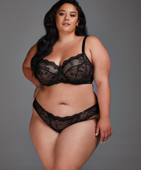 Nieusztywniony biustonosz z fiszbinami Helena, Czarny