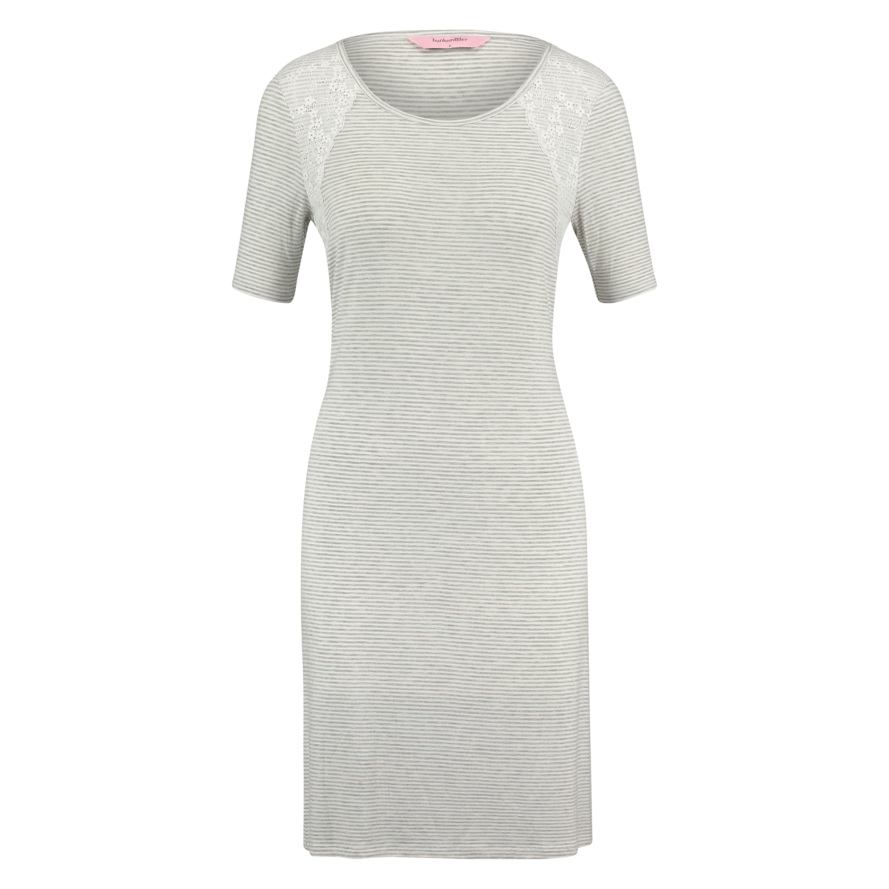 Koszula nocna z okrągłym dekoltem, Szary, main