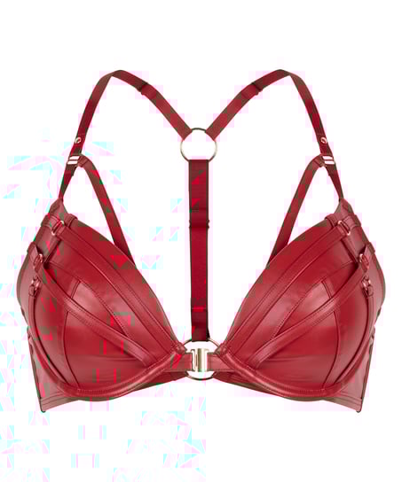 Usztywniony biustonosz push-up z fiszbinami Faye, Czerwony