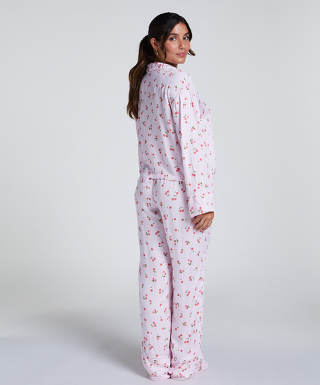 Kurtka z satyny z długimi rękawami, R&oacute;żowy