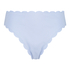 Figi bikini z wysokim stanem z falowanym brzegiem, Niebieski