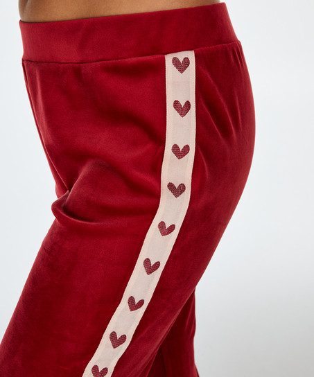 Velours Heart jogging pants, Czerwony