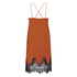 Lace Satin Slip Dress, Czerwony