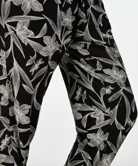 Spodnie piżamowe z dżerseju, Czarny