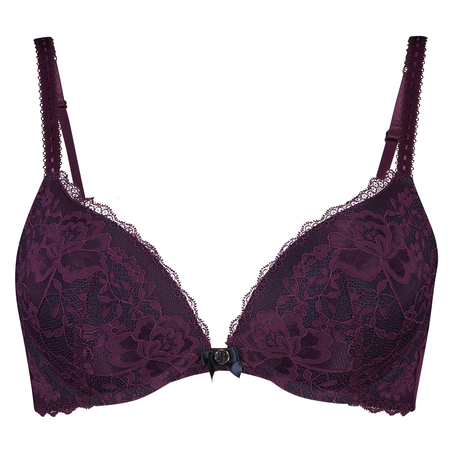 Theresa Padded Underwired Push-Up Bra, Fioletowy