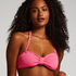 G&oacute;ra od bikini typu bandeau Crinkle, R&oacute;żowy