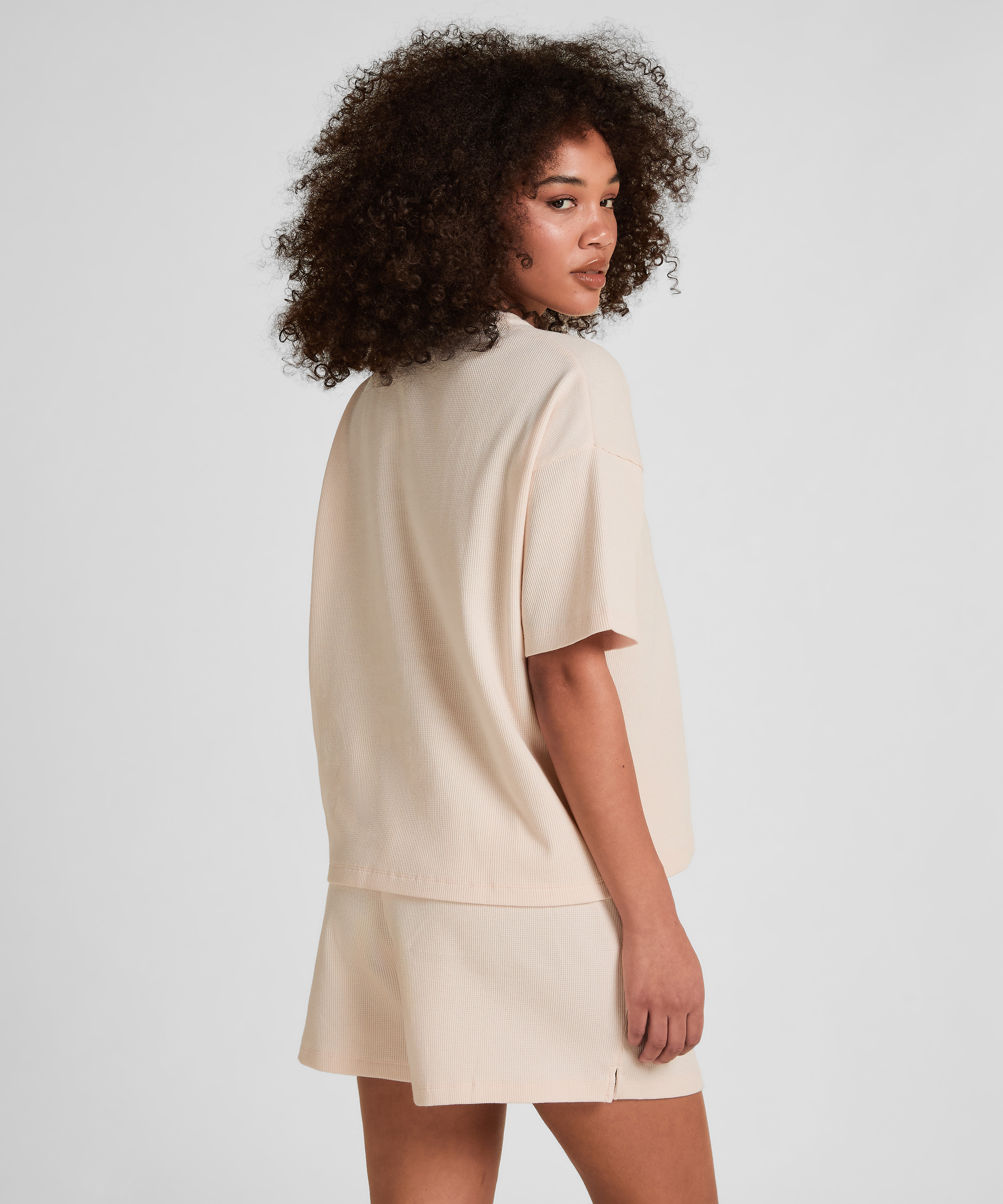 Pyjama Top Waffle, R&oacute;żowy, main