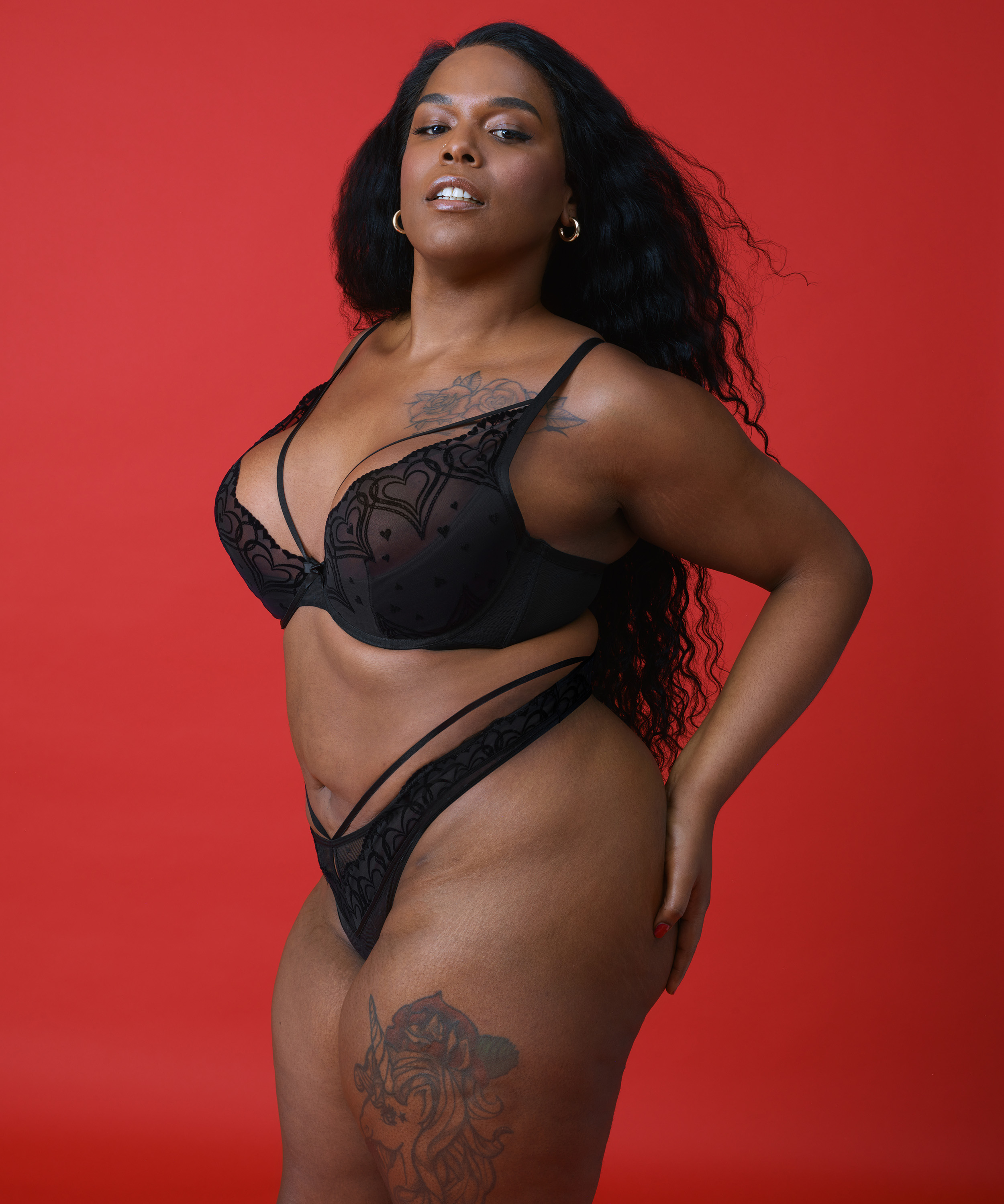 Biustonosz nieusztywniany z fiszbinami Pippa, Czarny, main