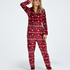 Flannel Fleece Onesie, Czerwony