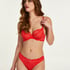 Nieusztywniany biustonosz z fiszbinami Rose, Czerwony