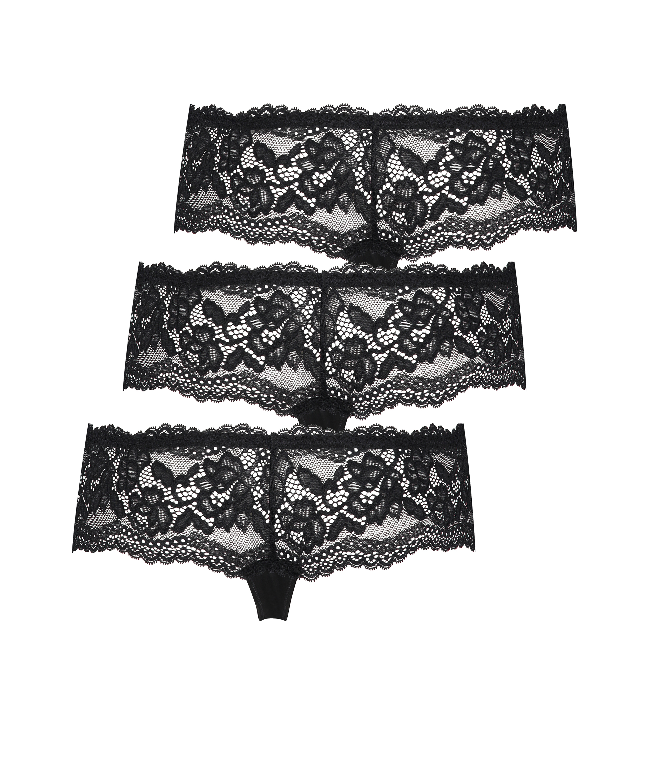 Stringi typu bokserki Florence 3-pak, Czarny, main
