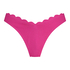 Majtki Bikini Wysoko Krojona Scallop Lurex, R&oacute;żowy