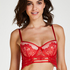 Yves padded longline underwired bra, Czerwony