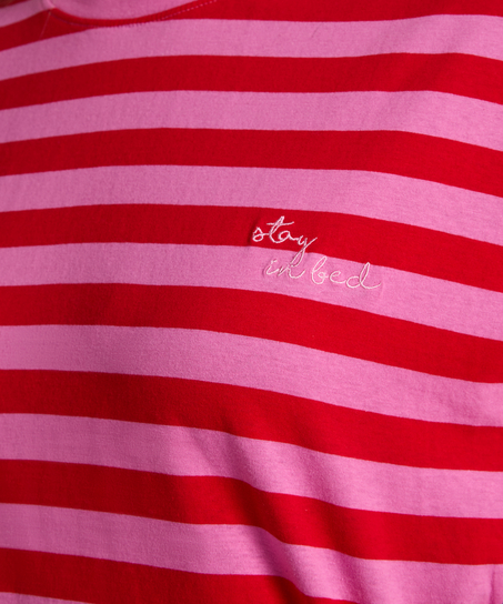 Koszula nocna z okrągłym dekoltem, R&oacute;żowy