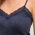 Koszulka piżamowa Velours Scallop Lace, Niebieski