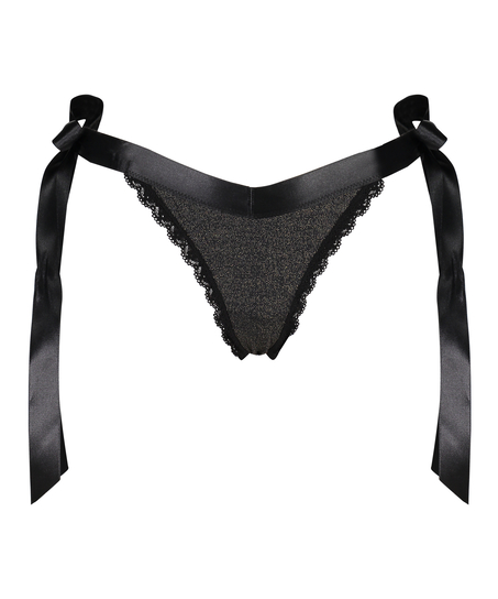 Berry Extra Low Rise Thong, Czarny