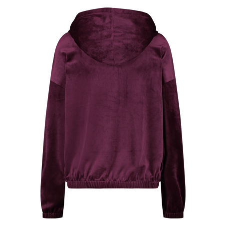 Velvet hoodie jacket, Czerwony