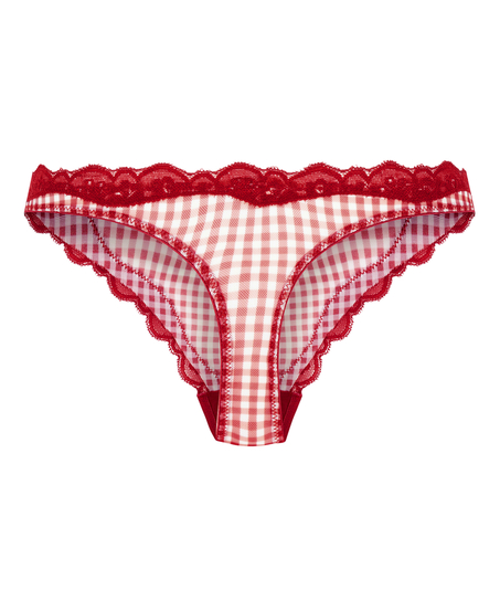 Stringi z wysokim wycięciem Liz, Czerwony