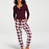 Twill Check Pyjama Pants, Fioletowy