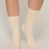 Cashmere Blend Ribbed Socks, Biały