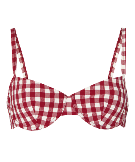 G&oacute;ra Bikini z Fiszbinami bez Wkładek Amalfi, Czerwony