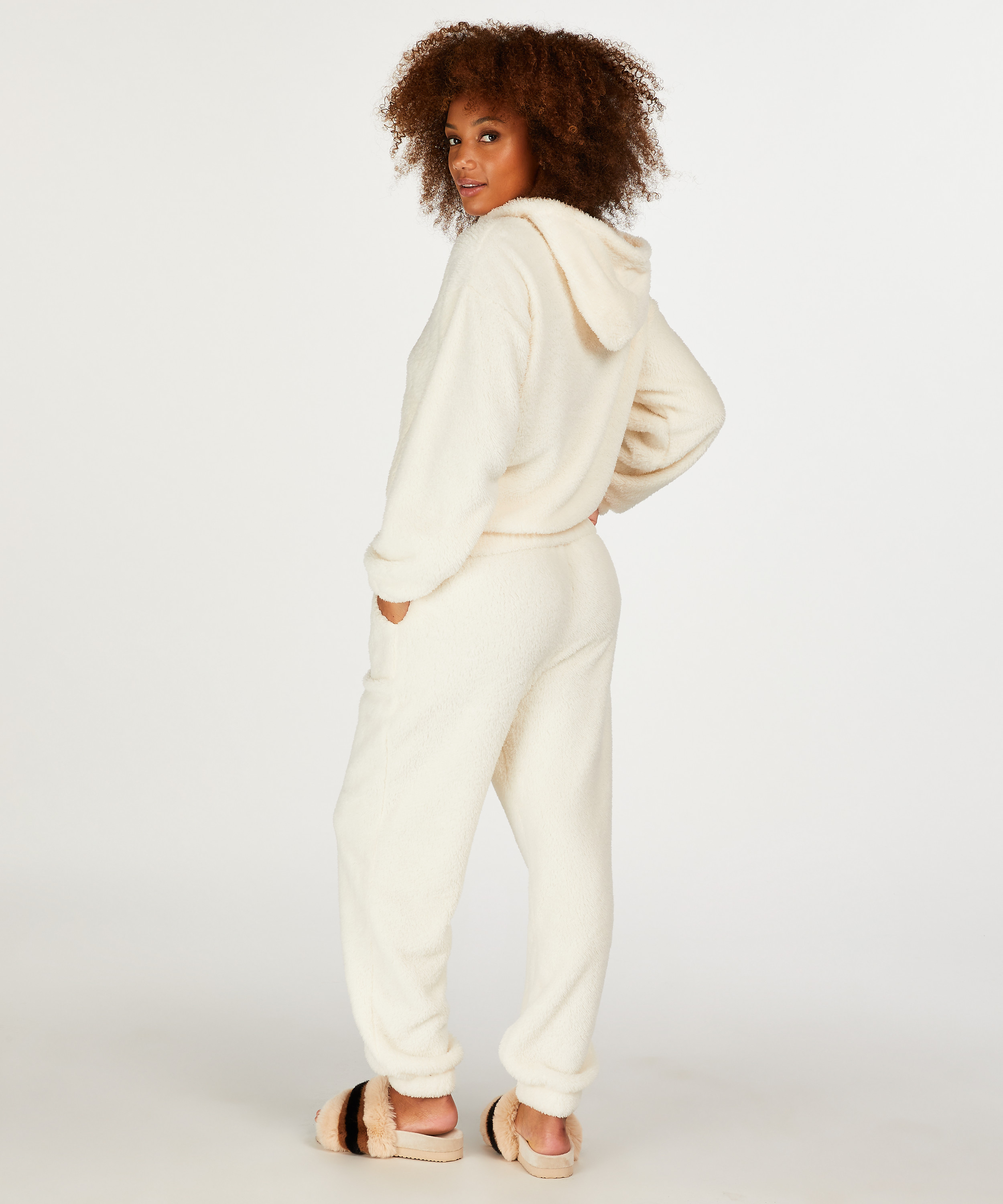 Polarowa bluza z kapturem Snuggle, Biały, main