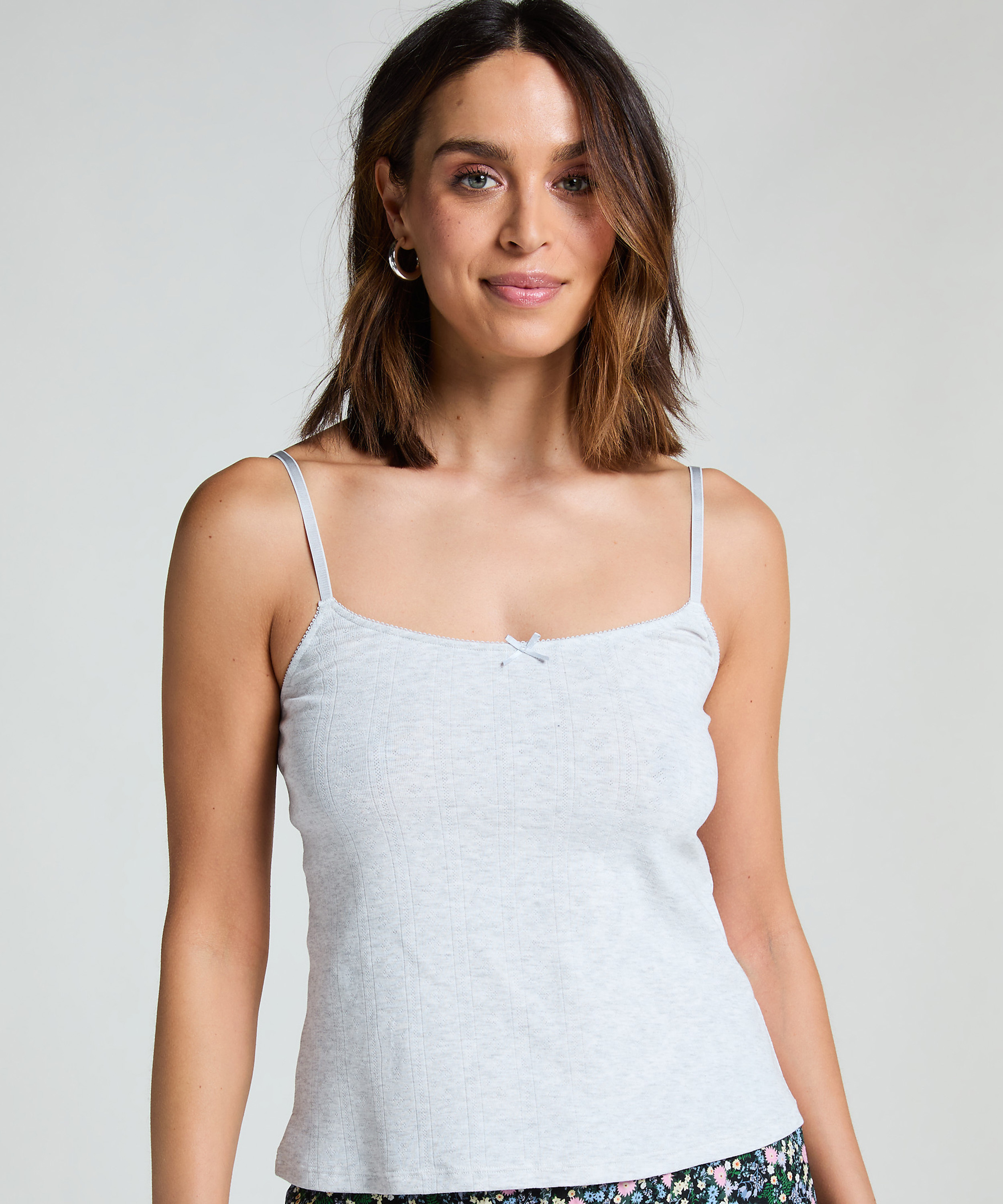 Top od piżamy Pointelle, Szary, main