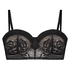 Eden Padded Underwired Longline Strapless Bra, Czarny