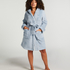 Fleece Bathrobe Short, Niebieski