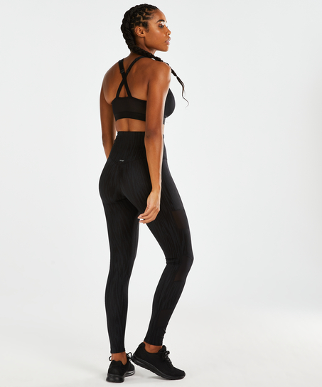 Legginsy sportowe z wysokim stanem HKMX Mojave, Czarny