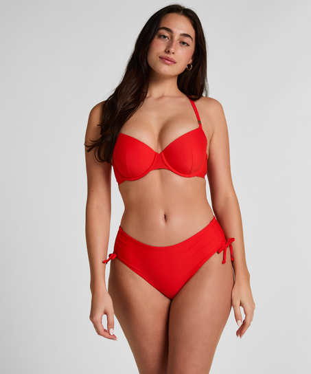 Midi Bikini Bottom Luxe, Czerwony
