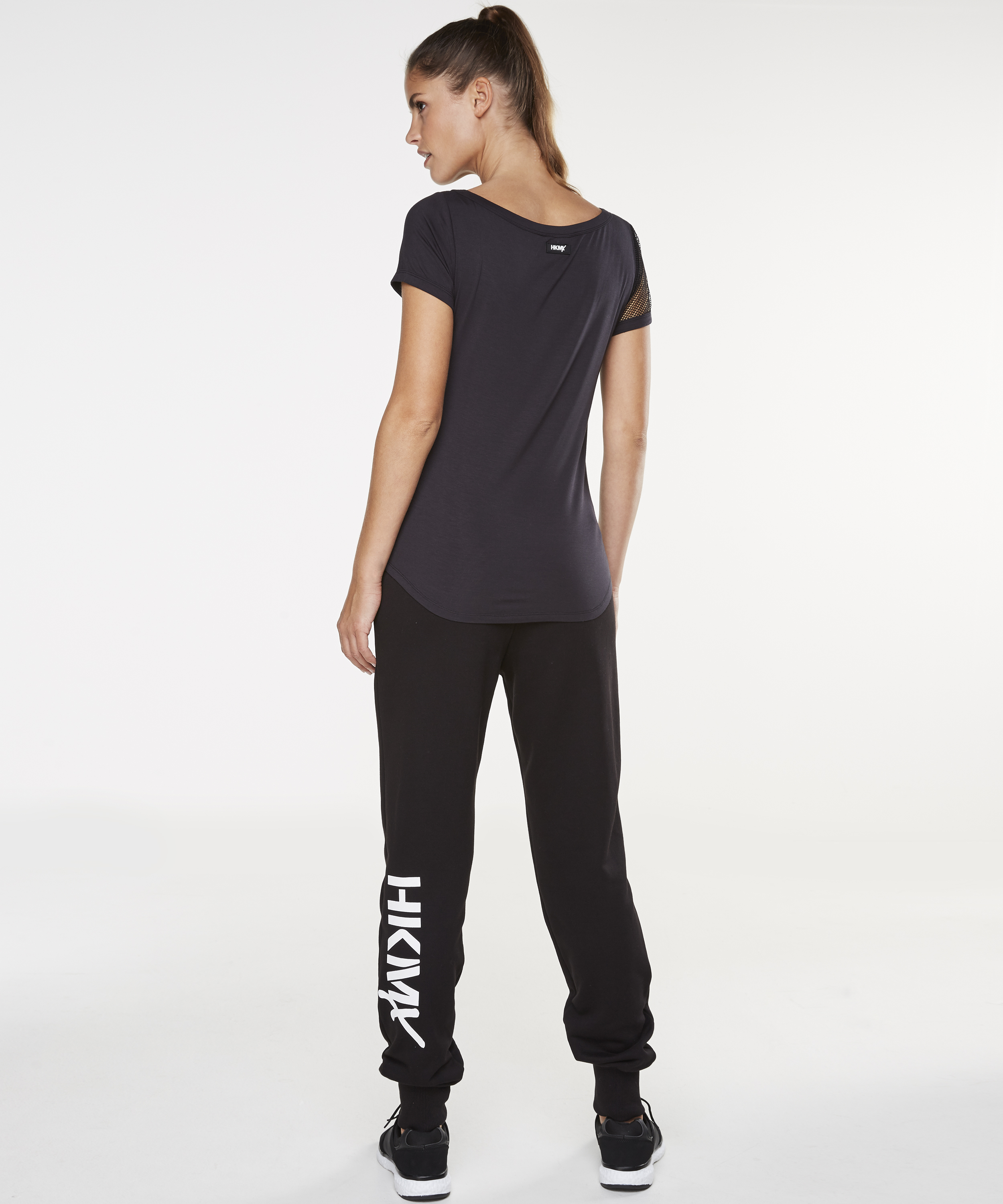 HKMX Branded Boyfriend Jogging Pants, Czarny, main