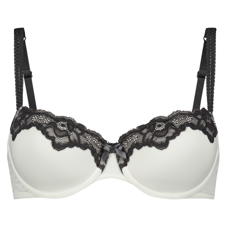 Biustonosz usztywniany z fiszbinami Secret Lace, Biały