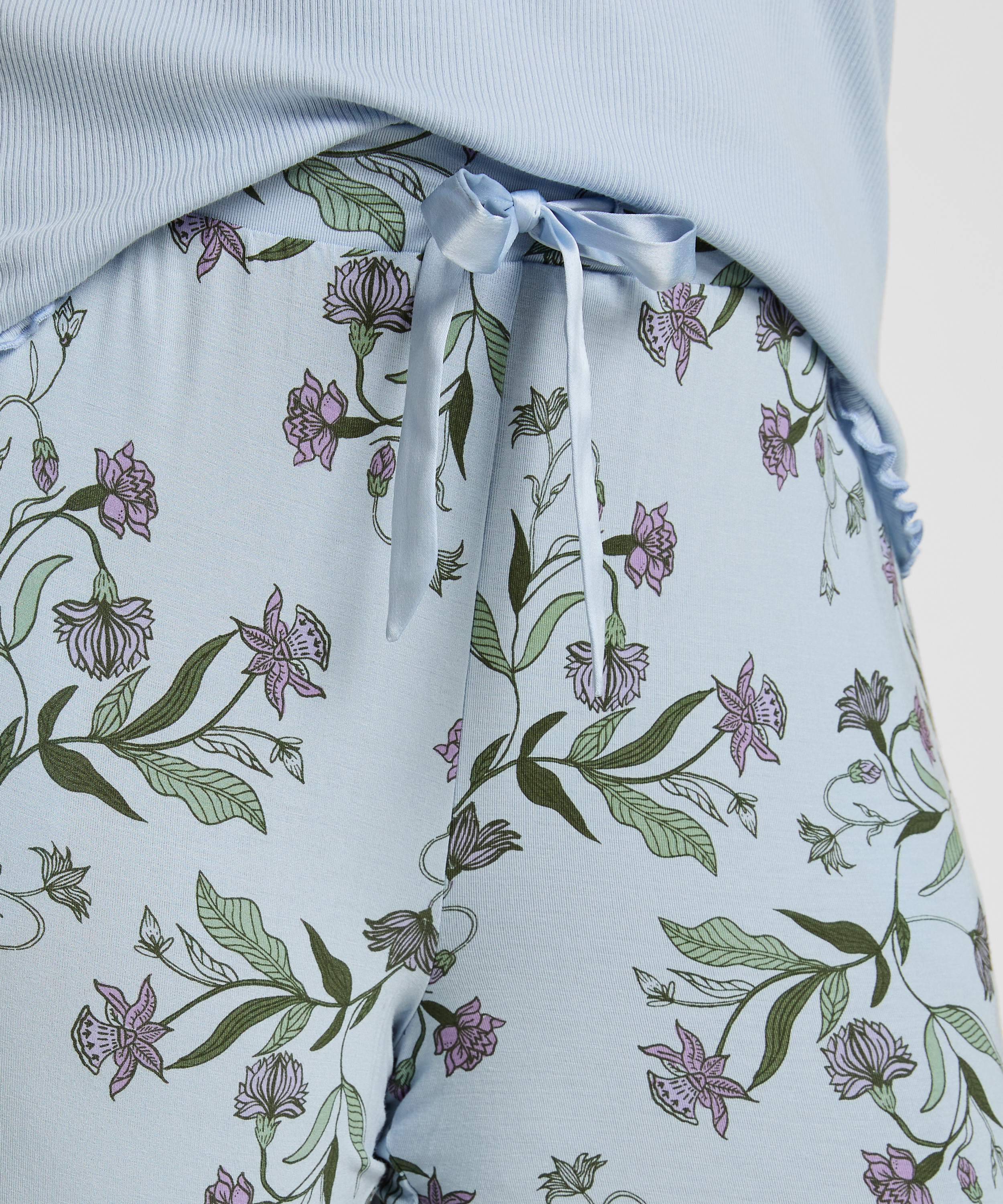 Spodnie piżamowe z dżerseju, Niebieski, main