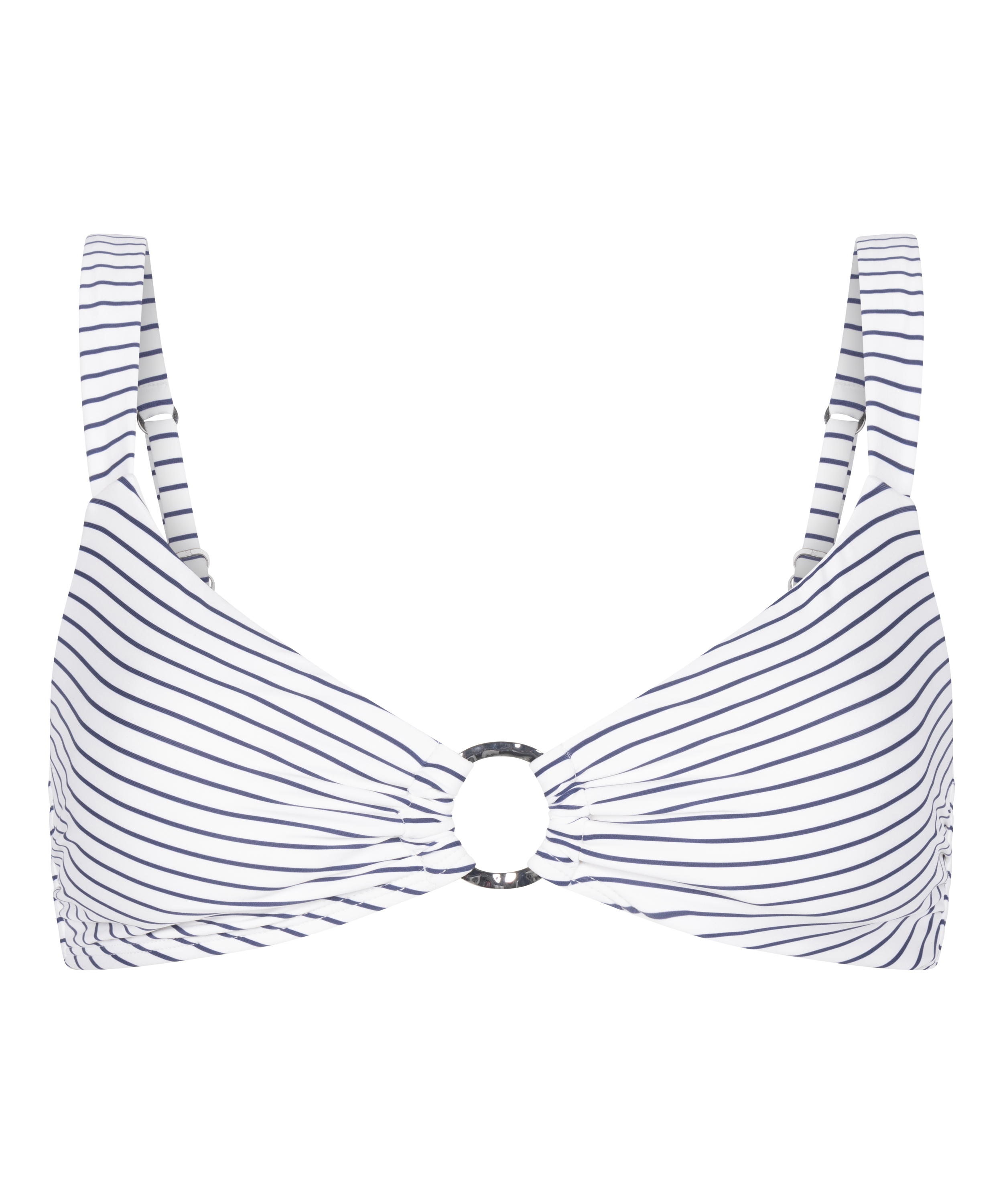 Bikini Croptop Stripes, Biały, main