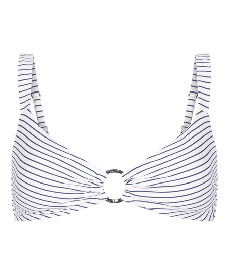 Bikini Croptop Stripes, Biały