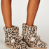 Leopard Print Boots, Beżowy