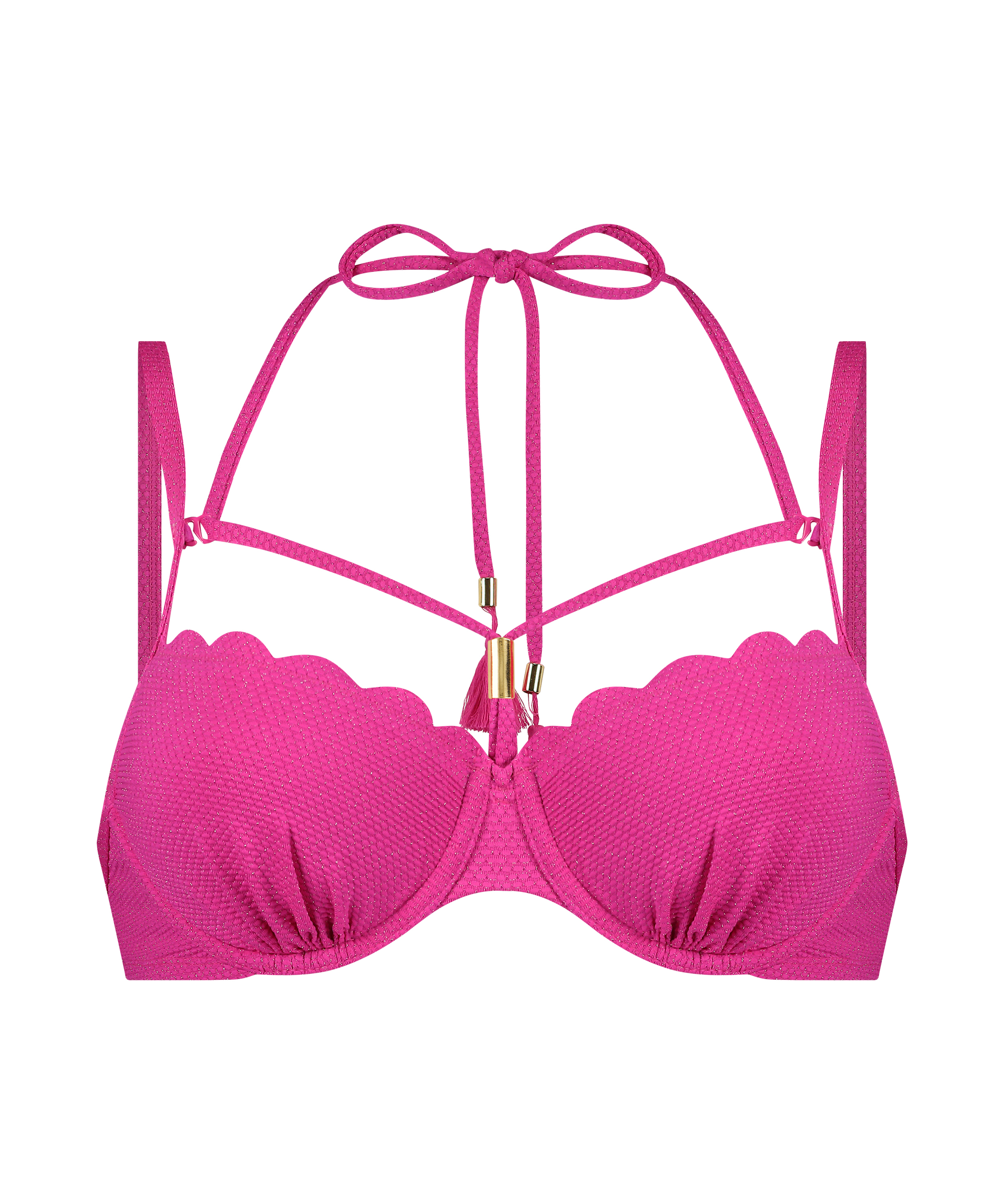 G&oacute;ra od bikini z lureksu w kształcie muszelki, R&oacute;żowy, main