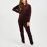 Maternity Velours Jogging Bottoms, Fioletowy