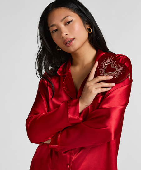 Portmonetka zapinana na zamek w kształcie serca, Czerwony